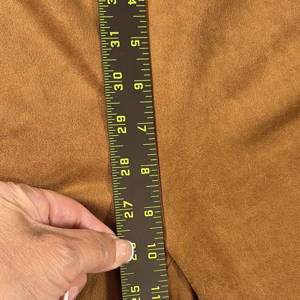 Bear Dance Camel Brown Faux Suede Fringe Flared Pants Women's L cowgirl - Picture 5 of 7